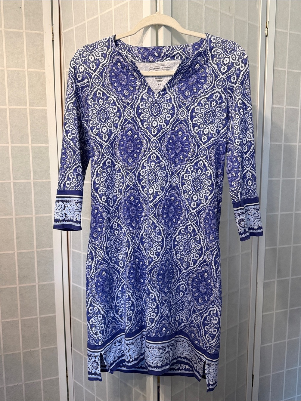 COOLIBAR 50+ UPF SUN PROTECTION FLORAL PAISLEY PRINT TUNIC DRESS XS Swim Coverup